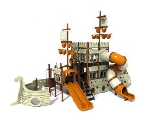 Игровые детские городки в виде красочных кораблей